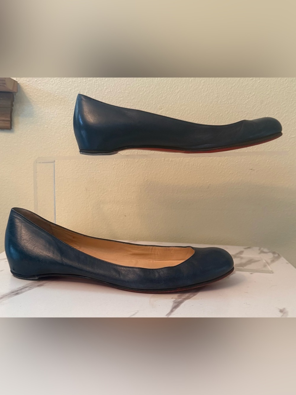 Christian Louboutin Navy Ballet Flat, GUC Size 38.5 (8-1/2)